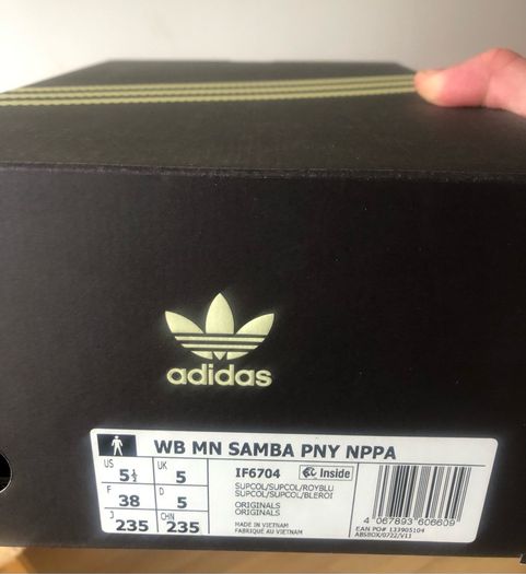 Adidas x Wales Bonner Samba Fox Brown Royal Blue UK 5 EU 38 Boxed