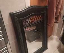 large vintage wicker mirror