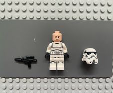 lego Star Wars sw1327 Imperial Stormtrooper minifigure - Male, Dual Molded Helmet with Light Bluish Gray Panels on Back, Shoulder Belts, Light Nougat Head