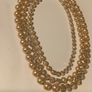 3 Strand Light Gold Pearl Necklace Image 3