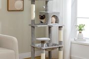 143cm Cat Tree, Big Cat Tower with Large Hammock for Indoor Cats