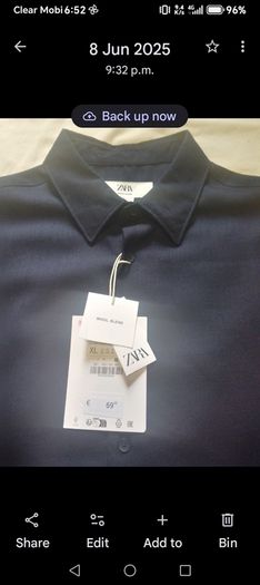 Zara Shirts 1 Black & 1 Navy