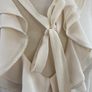 H and M Ivory Blouse with ruffle and tie ribbon - size 10 Image 4