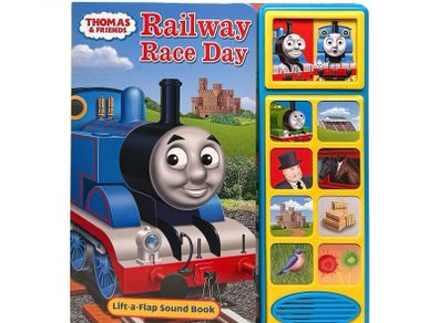 Thomas & Friends: Railway Race Day Lift-a-Flap Sound Board Book EUC