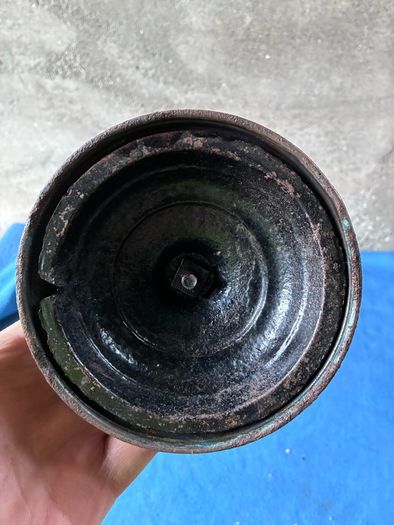 Unusual antique copper companion set holder