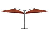 Double Parasol with Steel Pole 250x250 cm Bordeaux Terracotta