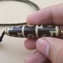 Vintage Himalayan Tibetan 3 Eyes Unique Pattern Agate Bead Pendant Necklace Image 2