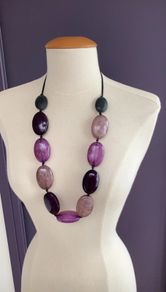 Purple large beaded necklace