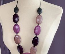 Purple large beaded necklace