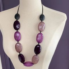 Purple large beaded necklace