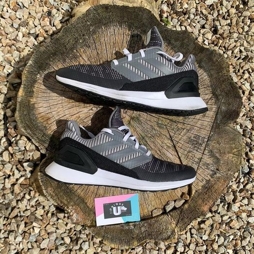 Adidas Knit Grey Black RapidaRun