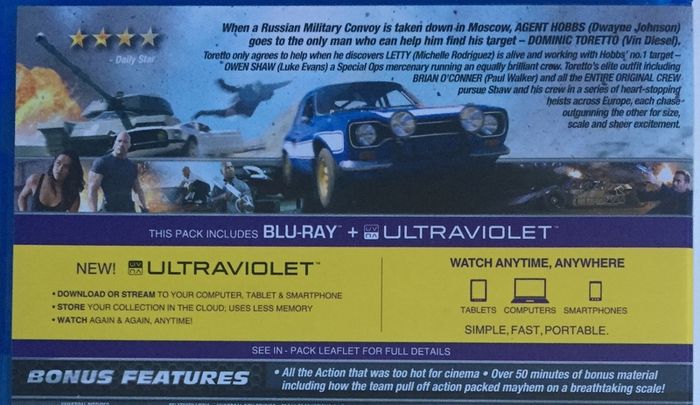Fast & Furious 6 [2013] Paul Walker, Vin Diesel, Dwayne Johnson, Michelle Rodriguez, Jordana Brewster, Tyrese Gibson, Chris Bridges, Sung Kang, Luke Evans, Gina Carano [Blu-ray Movie]