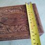 Vintage Carved Wood Box, Trinket Box Floral Design Wood, Atom Chicago Image 4