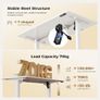 Electric Standing Desk with Movable Monitor Stand, Height Adjustable Desk with 2 Memory Buttons, 100 x 60 cm with LED Strip Light and USB-C Port, for Home Office, White Image 3