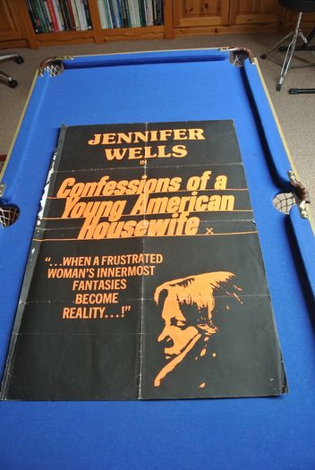 Rare 1974 Cinema Poster For "confessions Of A Young American Housewife" Starring Jennifer Wells