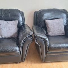 Couch & 2 Arm Chairs (real leather)