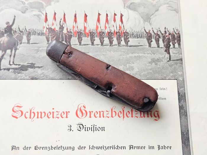 Antique 1910s Elsener Schwyz Original Swiss Army Knife Over 100years old Collectable Militaria