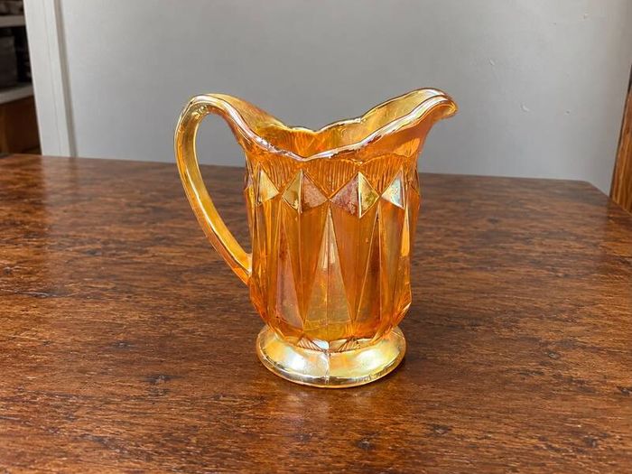 Vintage Marigold Carnival Glass Cream Jug