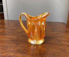 Vintage Marigold Carnival Glass Cream Jug