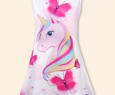 PRICE DROP!! Girls Unicorn & Butterfly Print Tank Dress, Shein