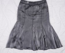Roman Originals Shimmering Metallic Grey Midi Skirt 12UK/40EU