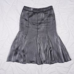 Roman Originals Shimmering Metallic Grey Midi Skirt 12UK/40EU