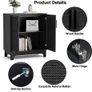 Sideboards for Living Room Black Kitchen Storage Cupboard Accent Cabinet with Adjustable Shelves, Magnetic Closure, Anti-tip Image 3
