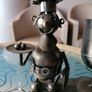 Metal chef ornament with wine glass holder Image 5