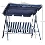 Steel 3-Seater Swing Chair w/ Adjustable Canopy Blue (FREE SHIPPING) Image 4
