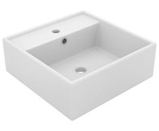 Luxury Basin Overflow Square Matt White 41x41 cm Ceramic