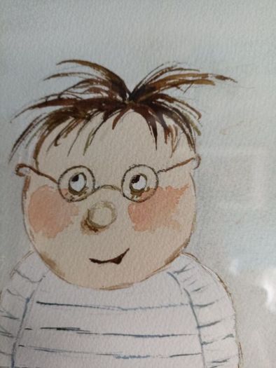 Framed Watercolour Cartoon Pic