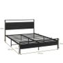 King Size Bed Frame with Wooden Headboard, Metal Bed Frame King size Bed Base/Mattress Foundation,Metal Slat Support Noise Free,Textured Black Image 7