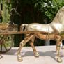 Horse Pulling a Carriage - Sculpture - figurine - statue - Vintage Solid Brass Image 3