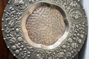 Large Vintage Repousse Metal Charger