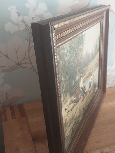 Framed Picture .. Excellent Quality Solid Walnut Frame