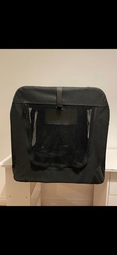 MOOL Lightweight Fabric Pet Carrier Crate with Fleece Mat and Food Bag, Black