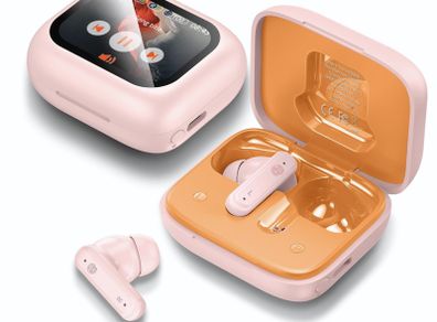 Wireless Earbuds Bluetooth 5.4 Headphones, Touch Screen Earbuds, Call ENC Noise Active Noise Cancelling, in-Ear Headphones USB Charging Case Earbuds for iPhone/Android, Pink-ST3