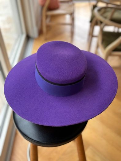 Purple wide brim hat