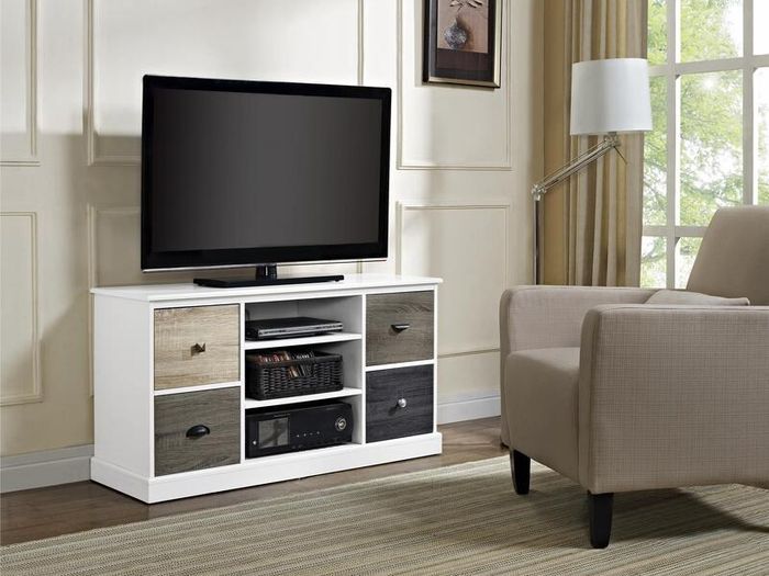 Mercer Tv Console Multicolour Doors 50" White - 1739096uk