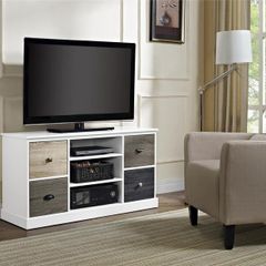Mercer Tv Console Multicolour Doors 50" White - 1739096uk