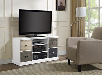 Mercer Tv Console Multicolour Doors 50" White - 1739096uk