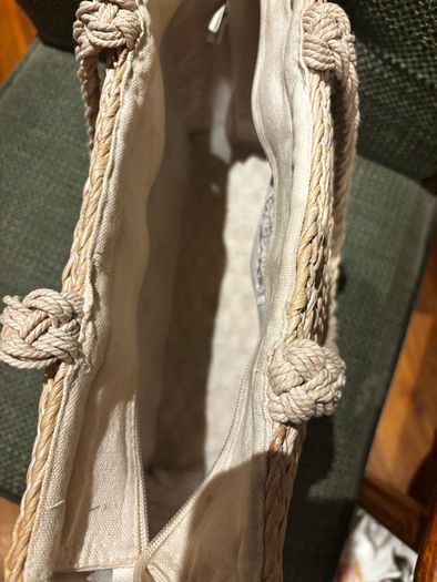 Capelli Straworld Straw Art Bag - Embellished with Shells, Beach Material, Flip Floos etc - see photos