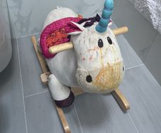 B toy-toddler 18 months+ wooden rocking  unicorn