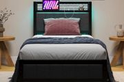 Single Bed Frames with Storage Headboard and Charg