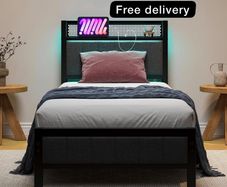 Single Bed Frames with Storage Headboard and Charg