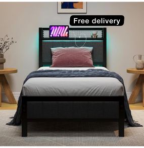 Single Bed Frames with Storage Headboard and Charg