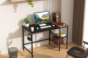 Office Desk, Computer Desk With Bookshelf PC Study Writing Desk for Home Working with Storage Shelves, Desks &amp; Workstations for Home Office Bedroom, 100x50x75cm