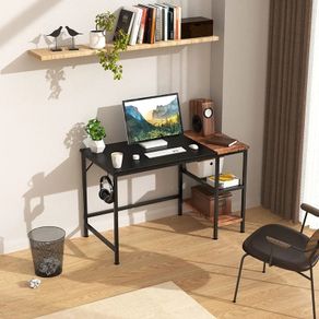 Office Desk, Computer Desk With Bookshelf PC Study Writing Desk for Home Working with Storage Shelves, Desks & Workstations for Home Office Bedroom, 100x50x75cm