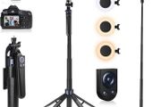 Phone Tripod with 2 LED Fill Lights &amp; Removable Remote, All-in-One Extendable Selfie Stick Tripod for iPhone, Android &amp; Camera, Ideal for Selfies, Vlogging &amp; Video Recording