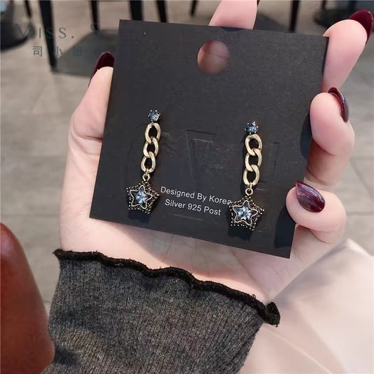 Silver star earrings
